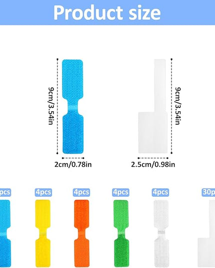 50 Pcs Cord Labels for Electronics 20 Reusable Large Wire Tag 30 Write On White Cords Label Multicolor Cord Labels for Electronics for Identifying Electrical Charging Cords Management (5 Colors)