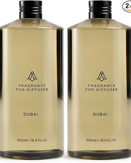 AromaPlan Hotel Scents Dubai 16 Fl Oz 2 Pack (946ml), Home Luxury Aroma & Hotel Fragrance Diffuser Oil- Hotel Diffuser Oil for Aromatherapy- USA Made, Bigger Bottle, Bolder Aroma & Longer Lasting