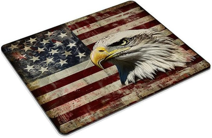 Square Mouse Pad Fierce Eagle and National Flag -3,Gaming Mouse Pads for Desk,Soft Computer Waterproof Non-Slip Mouse Mat