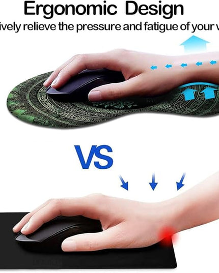Ergonomic Mouse Pad with Wrist Support,Mouse Pad with Wrist Rest and Coaster Set,Office Supplies Non-Slip Mouse Pads for Desk, Non-Slip Comfortable,Rug