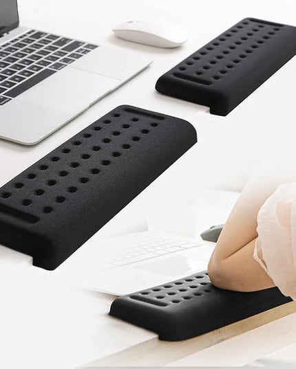 L-Shaped Keyboard Wrist Rest, Ergonomic Elbow Pad for Desk,Memory Foam Elbow Support Padding with Non-Slip,Easy Typing, Pain Relief, for Computer, Laptop, Gaming(Classic Black)