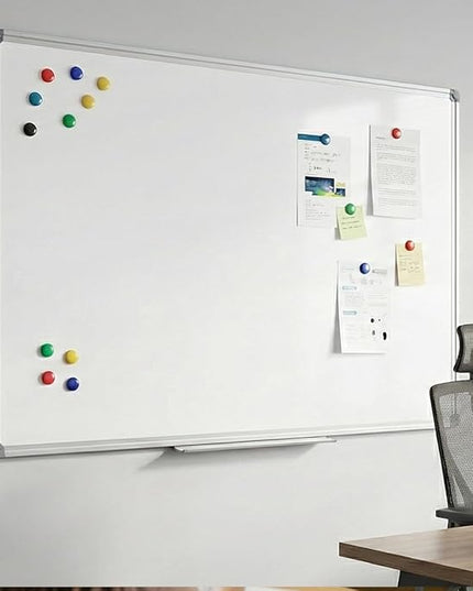 40 x 28 Inch Magnetic Dry Erase Whiteboard - Medium-Large Wall Mounted Writing Board for Home Office & Study - Silver Aluminum Frame with Tray