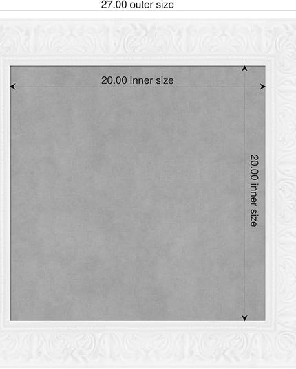 Amanti Art White Framed Magnetic Board 27x27 Medium Vision Board for use with Magnets, 100% Metal Sheet to Display Items as Office Decor or for Home Organization in mudroom, Kitchen or Kids Room