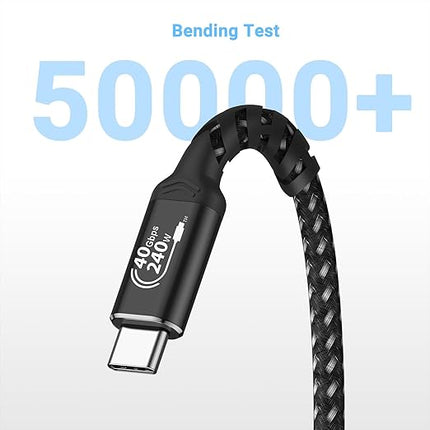 USB 4 Data Cable(1.5FT, 2packs) 40Gbps Data Transfer, 8K Video and USB C to USB C 240W Charging, Compatible with iPhone 15/Pro/Plus/Pro Max, Samsung Galaxy, Thunderbolt 4/3 Cable and USB-C