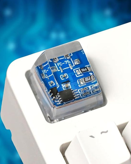 Blue Circuit Board Artisan Keycap R1 SA Profile Custom Keycaps 1U ESC Handmade Gaming Resin Key Cap Cherry MX Switch Compatible Mechanical Keyboard Tech Lover Gift