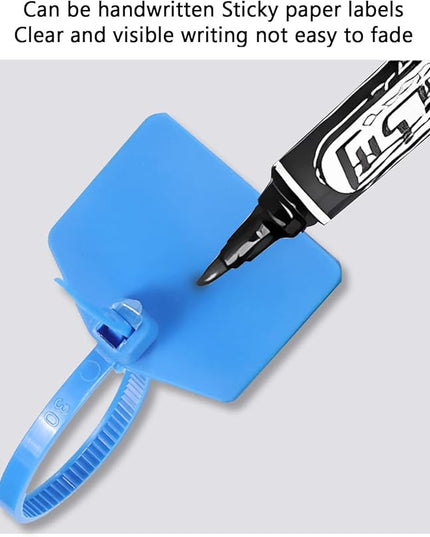 8 in Marker Nylon Cable Ties, Plastic Water Proof Tags, Self-Locking Written-on Cable Marker, Security Seals Label for Cabling, Wire Marking Label, Shipping Hanging Tags - Mulit colors/ 100pcs