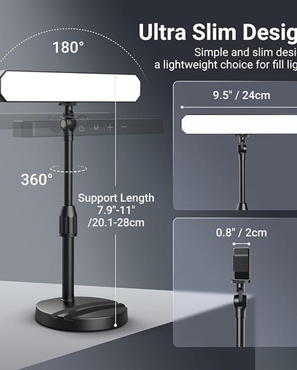 NEEWER Basics Desktop LED Light Kit with 11" Stand/Monitor Clamp, 2 Pack(12W) CRI95 Bi Color Video Conference Zoom Lighting for Laptop Computer Webcam, Compatible with iPhone Video Recording, L10