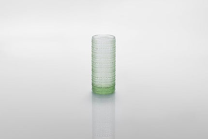 Fortessa Jupiter Hobnail Glass, 11 Ounce Collins/High Ball (Set of 2), Sage Green