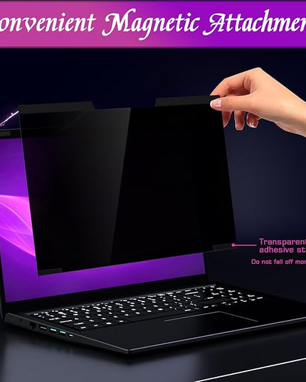 PYS Magnetic Laptop Privacy Screen 13.3 Inch (16:9 Aspect) - Anti-Glare Blue Light Filter, Removable Privacy Screen Protector Compatible with HP/Dell/Acer/Lenovo/Samsung/ASUS (11.6x6.5inch/ W x H)