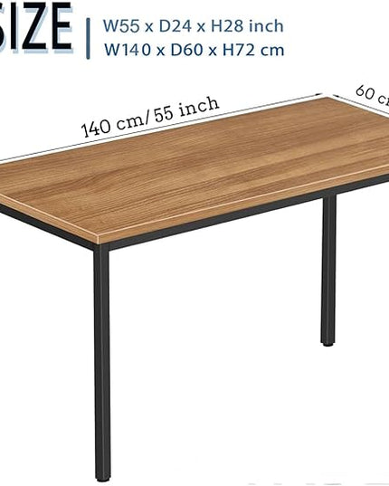 55 Inch Desk - Sturdy Metal Frame Computer Desk, Spacious Office Desk & Writing Desk with Easy Assembly, Durable Workstation for Home Office