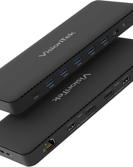 VisionTek VT4600DL Universal Dual 4K Docking Station 100W Charging (USB-A, USB-C)