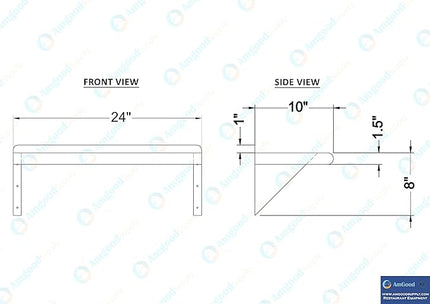 AmGood 24" Long X 10" Deep Stainless Steel Wall Shelf | NSF Certified | Appliance & Equipment Metal Shelving | Kitchen, Restaurant, Garage, Laundry, Utility Room