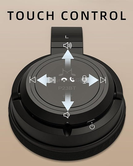 SoundMAGIC P23BT Portable On Ear Bluetooth Headphones CVC Noise Canceling Microphone HiFi Sound Stable Wireless Signal Connection Long Playtime with Detachable Cable for Game Black