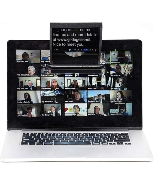 The Original Compact Personal Teleprompter for Video Production. No Studio Required. Perfect for DSLRs, Webcams, and Built-in Laptop Cameras. Use with iOS or Android.