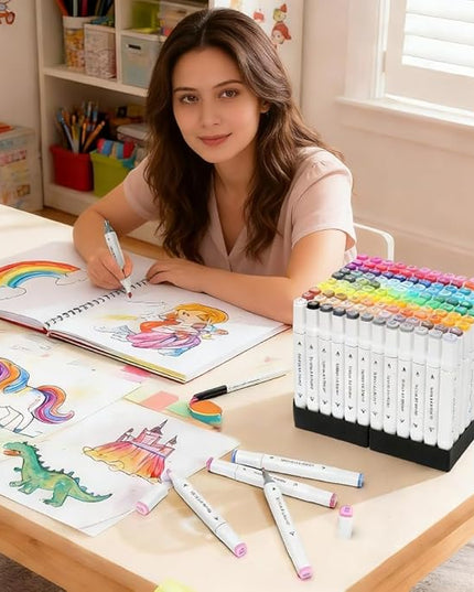 Taotree Alcohol Markers Set 262 Colors with Case & Holders, Dual Tips Art Coloring Markers Pens, Chisel & Fine Sketch Pens Art Supplies for Artist Adult Coloring Books Drawing, Painting, Sketching