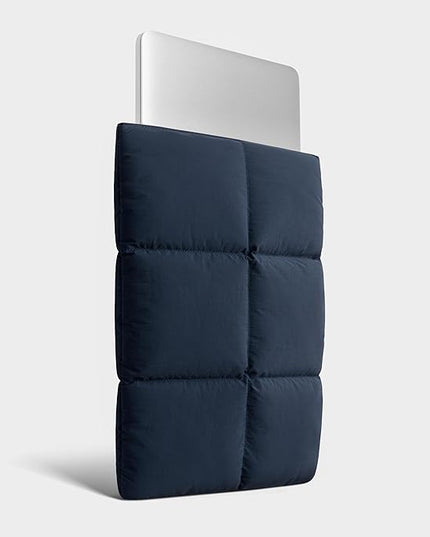 Comfyable Puffy Laptop Sleeve 13 Inch 14 Inch, Quilted Puffer Laptop Carrying Case, Pillow Case Compatible with MacBook Air M4 2025 M3 M2 M1, MacBook Pro M5 M4 Pro/Max, Dark Blue