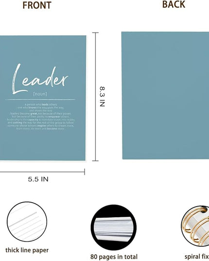 OXW Blue Meeting Notebooks for Work, Leadership Gifts Office Work Notebook Journal for Writing Note Taking, Thank You Gifts for Women Men Leader Mentor Boss Manager Principal, 5.5"x8.3"