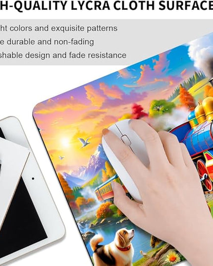Train Square Mouse pad, Texture, Waterproof, Anti Slip Rubber Base, Computer Mouse pad, Laptop Mouse pad