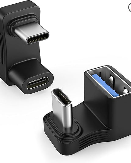 MoKo 180 USB-C Adapter 2-Pack, U-Shape, PD 100W Fast Charging, 4K Video, Angled for Steam Deck, Switch, Laptop, Tablet, Phone