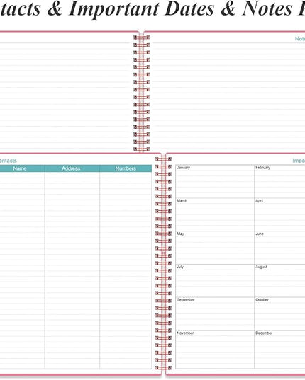 Daily Planner 2026 Full Page Per Day- 2026 Daily & Monthly Planner from January 2026 to December 2026, Day Planner 2026 with 12 Months Tabs, 8.5" x 11", Pink