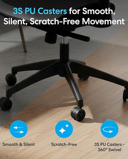 Autonomous ErgoChair Pro Ergonomic Office Chair Foam Black & White Adjustable Lumbar Support, Rolling Swivel - Home Office Desk Chairs with Wheels and Arms - Ergonomic Desk Chair Comfy for Gaming