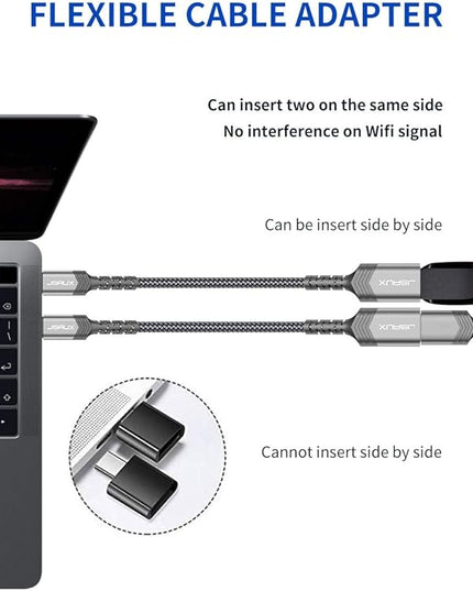 JSAUX USB C to USB Adapter [2 Pack], Type C 3.0 OTG Cable On The Go Type C Male to USB A Female Adapter Compatible with MacBook, iPhone 16 Pro Max/16 Plus/16e/15, Samsung Galaxy S25/S24/S23-Grey