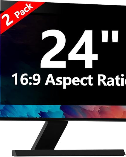 【2 Pack】 Computer Privacy Screen Protector 24 Inch with Hp Dell Asus Samsung LG and More, Removable Security Shield Filter for 16:9 Aspect Ratio Monitor Like ViewSonic Sceptre