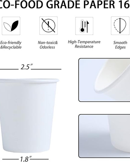 Lamosi 100 Pack 5 oz Paper Cups, Disposable Small Bathroom Cups 5oz, Mini Espresso Cups for Mouthwash, Travel, Party, Picnics, Home