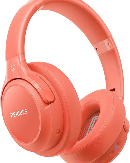 BERIBES Bluetooth Headphones Over Ear, 65H Playtime and 6 EQ Music Modes Wireless Headphones with Microphone, HiFi Stereo Foldable Lightweight Headsets, Deep Bass for Home Office Cellphone PC Ect.