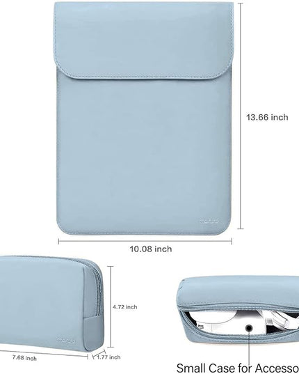 MOSISO Laptop Case 13 inch, 13 inch Laptop Sleeve Compatible with MacBook Air M4 M3 M2 M1 2025-2018 / Pro M2 M1 2025-2016, Faux Suede Leather Case with Small Bag, Baby Blue