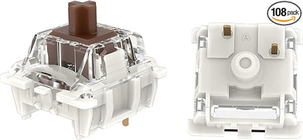 Gateron Tactile G Pro 3.0 Brown Keyboard Switches,RGB 3-pins Pre-lubed for Gaming Mechanical Keyboard (Brown,108PCS)