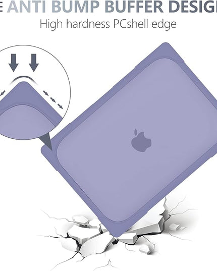 Batianda for M4 MacBook Air 13.6 inch Case 2025 2024 2022 Release Model A3240 A2681 M2 A3113 M3, Heavy Duty Shockproof Protective Hard Shell with Fold Kickstand & Keyboard Cover, Lavender Grey