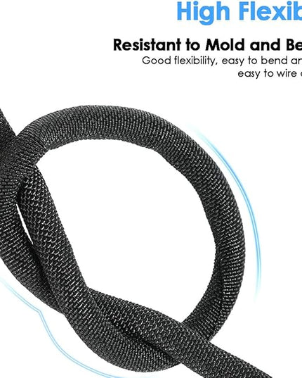 Dog and Cat Cord Protector – Pet-Proof Cable Guard for Wires and Cords – Prevents Pets from Chewing and Damaging Cables – Flexible & Durable – 10ft, 3/8in Diameter, Black (Self-Sealing Design)