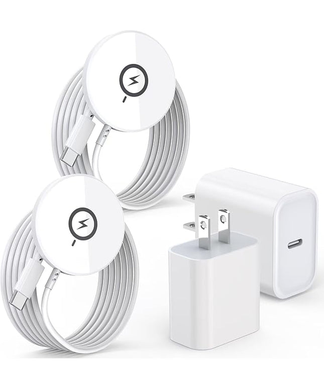 【Apple MFi Certified】Magnetic Wireless Charger 10FT Apple Magsafe Charger,2Pack Fast Mag-Safe Charging Wireless iPhone Charge Pad 10Foot USB C Block Adapter for iPhone 17 16 15 14 13 12 Series,AirPods