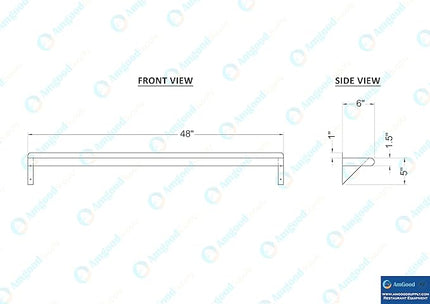 AmGood 48" Long X 6" Deep Stainless Steel Wall Shelf | NSF Certified | Appliance & Equipment Metal Shelving | Kitchen, Restaurant, Garage, Laundry, Utility Room