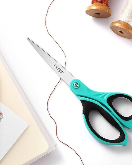LIVINGO Scissors All Purpose Heavy Duty - 3 Pack 8.5” Blue Sharp Shears for Office Home and School Crafting Sewing Cutting Paper Fabric