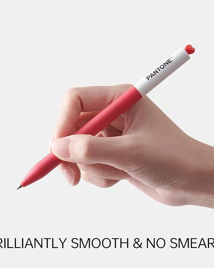 Kaco FIRST Gel Pens 2 Pieces with Black Ink, 0.5 mm Fine Point, Smooth Writing Experience, Aesthetic Cute Stationery for Journaling, Note Taking Pens (2019 Living Coral)