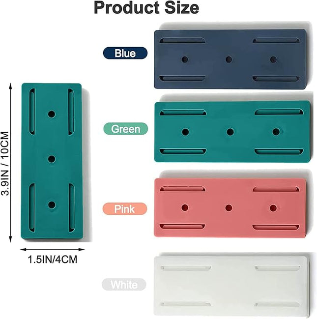CHNLML 12PCS Power Strip Holder, Adhesive Punch-Free Socket Holder, Self Adhesive Socket Desktop Fixer, Socket Holder Wall Mount and 12 Cable Clips