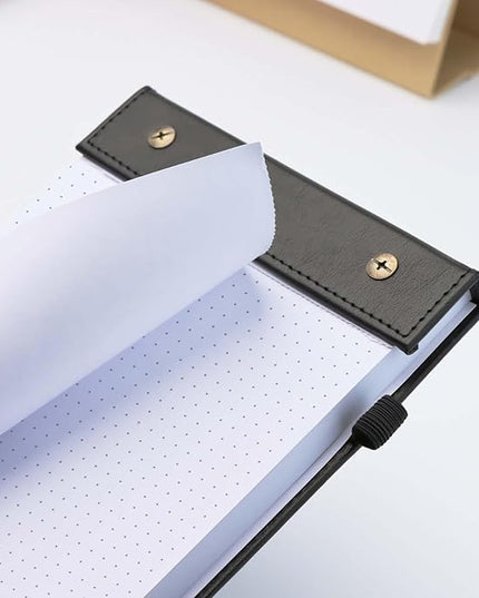Mogoostry A5 Dot Planning Pads 5.9" x 8" Planner To Do List Memo Note Pads Screw Binding Writing Paperboard Notepad, 100 Sheets per Pack, Black
