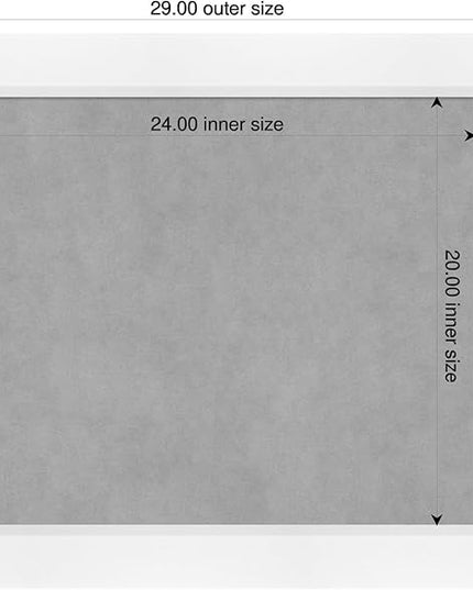 Amanti Art White Framed Magnetic Board 25x29 Medium Vision Board for use with Magnets, 100% Metal Sheet to Display Items as Office Decor or for Home Organization in mudroom, Kitchen or Kids Room