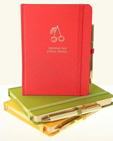Graphique Bee Lined Journal Plus Pen Luxe Collection, Hardcover Diary Notebook for Writing, Gold Foil Embossing, 160 Pages, 6” x 8”