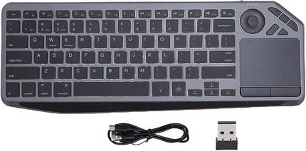 Qudinip Wireless Touch Keyboard, Multi Device Connection 2.4G Dual Mode with 7 Color Backlight Touchpad Multimedia Hotkey, for Laptop Tablet