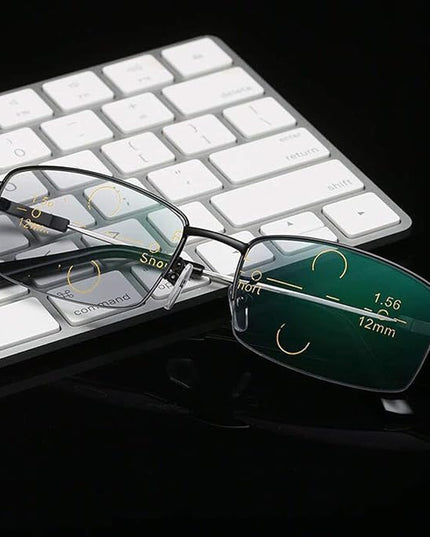 Progressive Multifocus Computer Reading Glasses Blue Light Blocking No Line Lenses Multifocal Readers for Men and Women