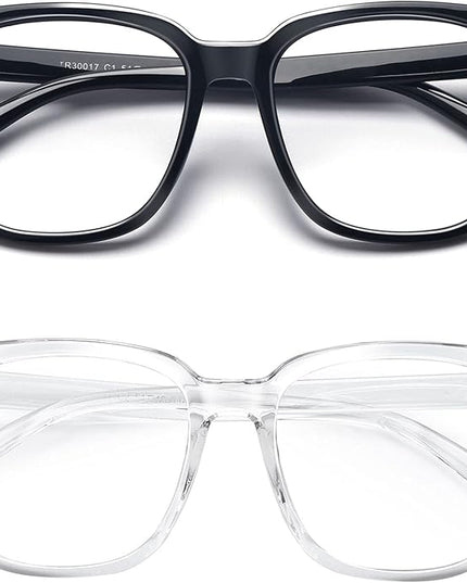 PANNER Oversized Square Blue Light Blocking Glasses for Women Men Anti Glare Reduce Eyestrain Computer Glasses