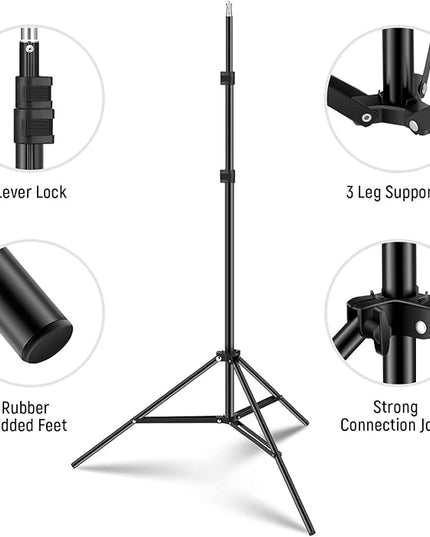 NEEWER Photography Light Stand, 7 Feet / 210cm Aluminum Alloy Photo Studio Tripod Stands for Video, Portrait and Photography Lighting, Reflectors, Soft Boxes, Umbrellas, Backgrounds (2 Pieces)