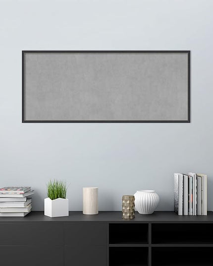 Amanti Art Black Framed Magnetic Board 21x49 Oversize Vision Board for use with Magnets, 100% Metal Sheet to Display Items as Office Decor or for Home Organization in mudroom, Kitchen or Kids Room