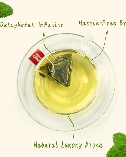 Jarteela Lemon Balm Tea, 1.5g x 60 Count - Natural Melissa Officinalis - Pyramid Herbal Lemon Balm Tea Bags for Digestion - Non-GMO - Caffeine-Free