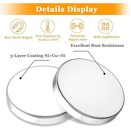 MIN CI 60 Pcs Neodymium Magnet, 18 mm x 3 mm Super Strong Rare Earth Magnets Heavy Duty, Small Round Magnets Neodymium Disc for Crafts Fridge Whiteboard Scientific Models (Without Adhesive Backing)