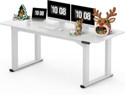 SANODESK 4-Leg Standing Desk, Electric Height Adjustable Desk with Memory Presets for Home Office, Stand up Desk Computer Workstation, 71x32 Inches White