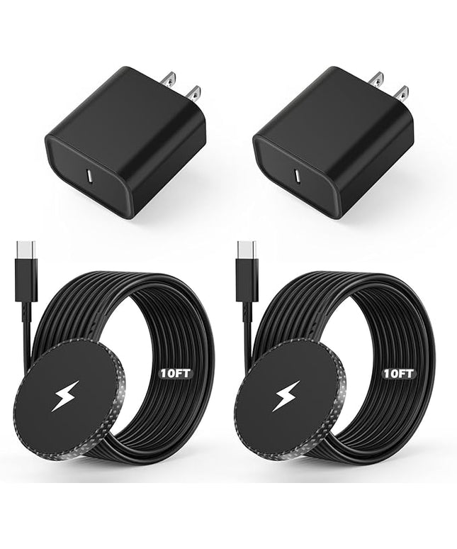 10FT Magnetic iPhone Charger[Apple MFi Certified], Apple Magsafe Wireless Charger,2Pack Magnetic Wireless Charging Pad with USB-C Charging Block for iPhone 17/17Pro/16ProMax/15/14/13/12 Series,AirPods